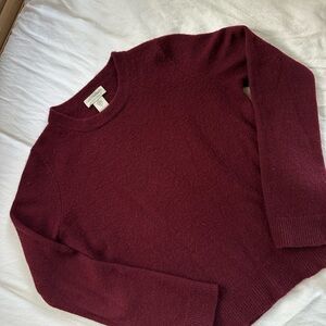 Oasis Cashmere Crewneck Sweater in Deep Burgundy